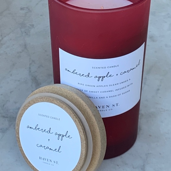 HAVEN STREET CANDLE AMBERED APPLE CARAMEL SCENTED NEW - Picture 2 of 5